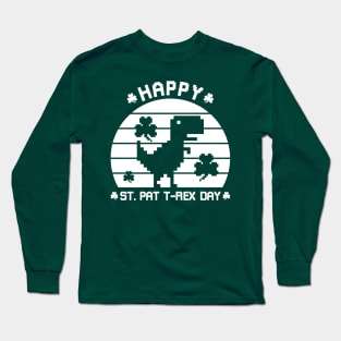 Happy St Patrex Day - St. Patrick's Day Dino (White) Long Sleeve T-Shirt